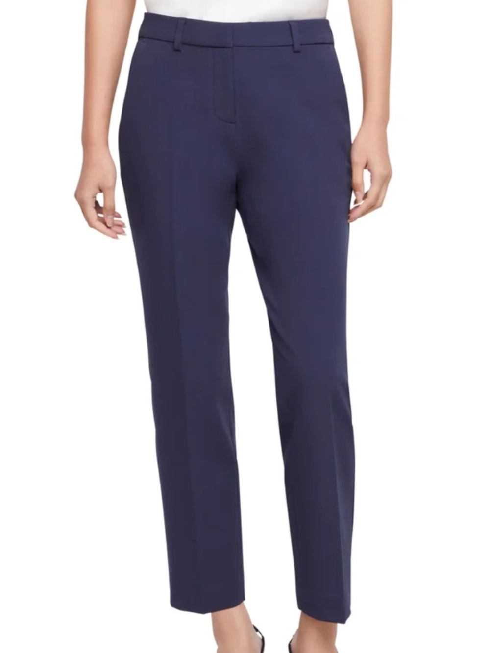 Express Womens Navy High Rise Tailored Ankle Pants 10